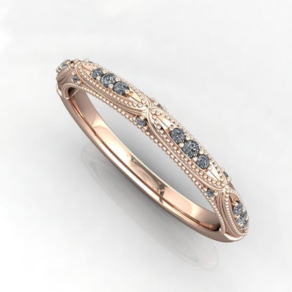 Exotic Rose Blue Crystal Ring