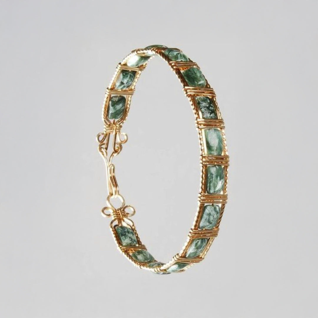 Emerald Wire Wrapped Bracelet