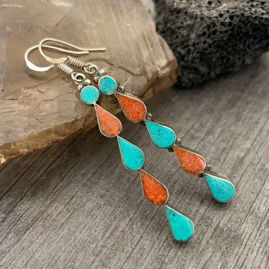 Color Drop Stones Earrings