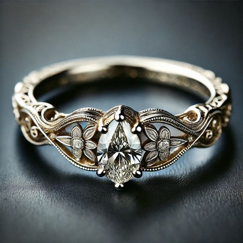Marquise Garden Filigree Ring