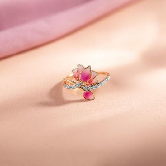 Pink Lotus Blossom Ring