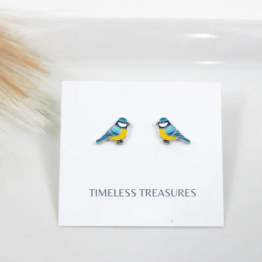 Enamel Birds Earrings