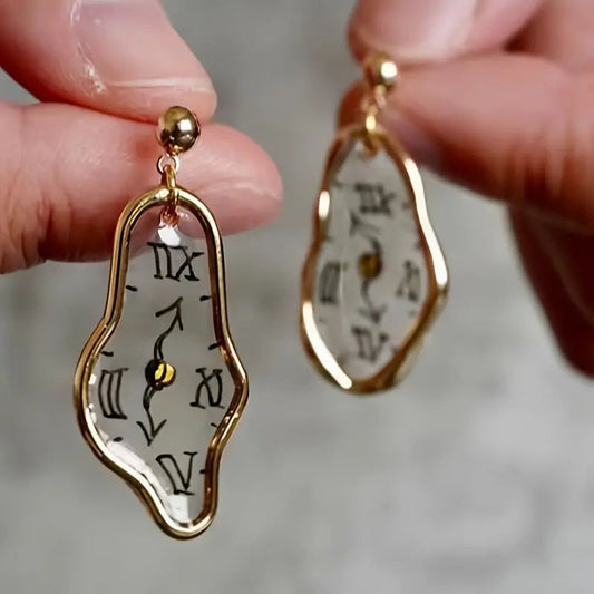 Clock Golden Earrings