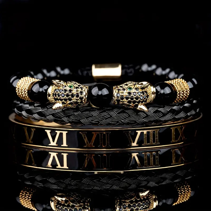 Double Leopard Head Bracelet Collection