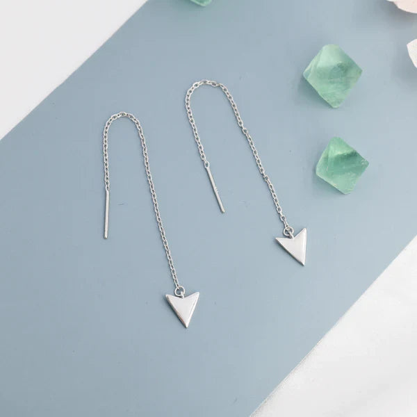 Arrowhead Threader Earrings In Sterling Silver