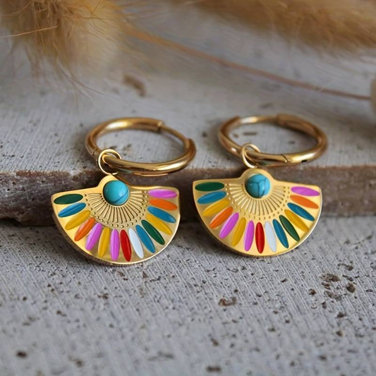 Colorful Gold Earrings