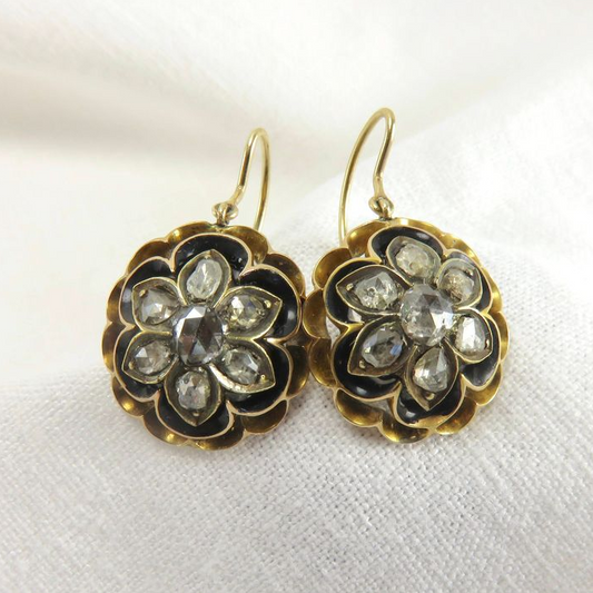 Crystal Golden Blossom Earrings