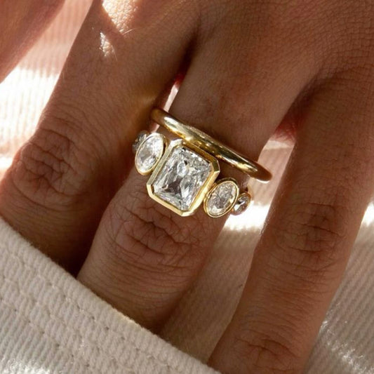 Hexa Diamond Trio Ring