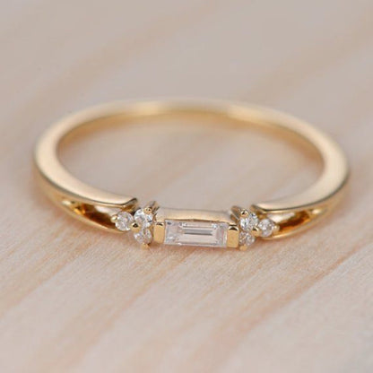 Delicate Baguette Crystal Ring