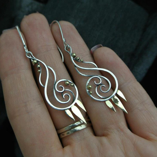 Dangling Silver Fire Earrings