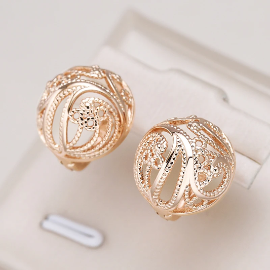 Hollow Sphere Earrings in Gold