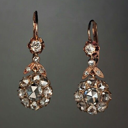 Dangling Bronze Zirconia Earrings