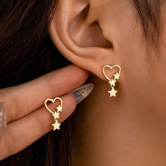 Starfall Heart Drop Earrings