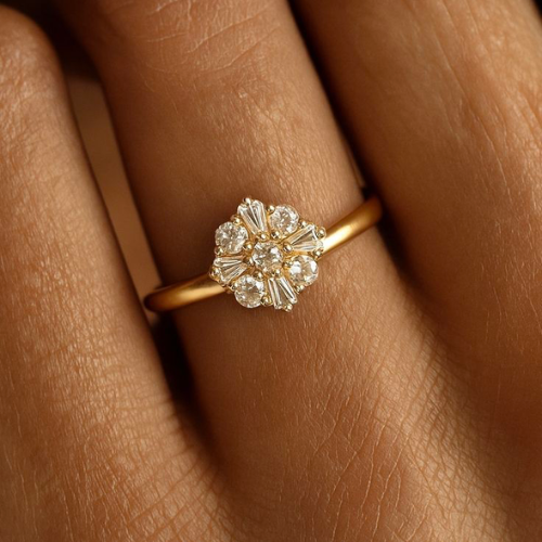 Classic Petal Diamond Ring