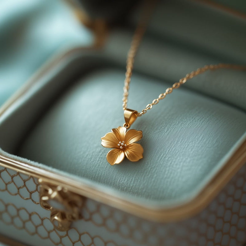 Golden Blossom Pendant Necklace