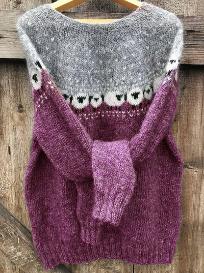 Vintage Sheep Jacquard Cozy Sweater artswardrobe