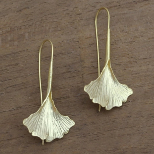 Golden Plated Petal Earrings