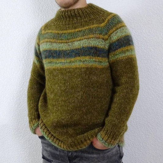 Vintage Icelandic Knit Jacquard Crew Neck Sweater（Unisex） elevenforest