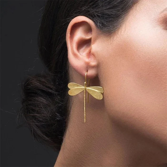 Golden Dragonfly Earrings