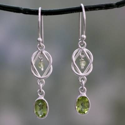 Green Olive Dangling Earrings