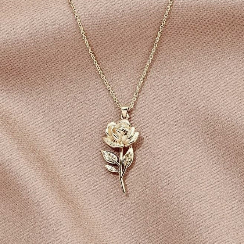 Delicate Rose Flower Necklace