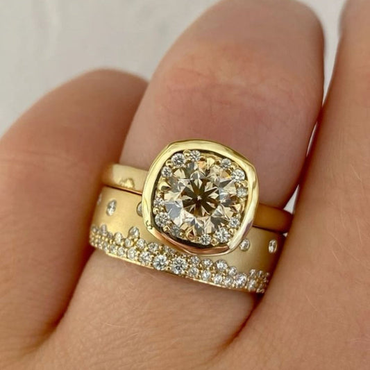 Halo Cushion Diamond Ring