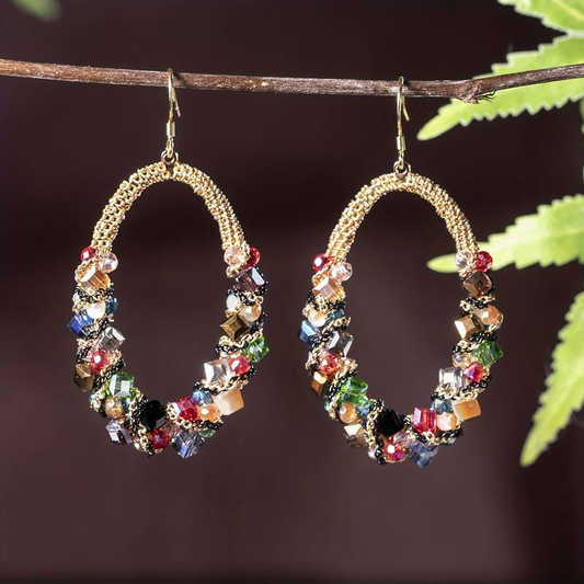 Colorful Crystal Hoop Earrings