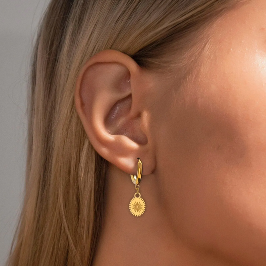 Gold Sun Earrings