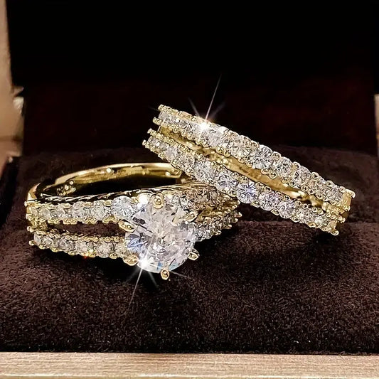 Gold Eternal Radiance Ring Set