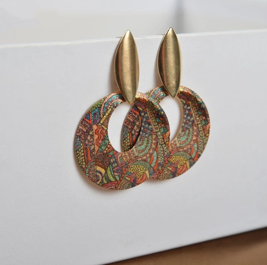 Colorful Golden Earrings