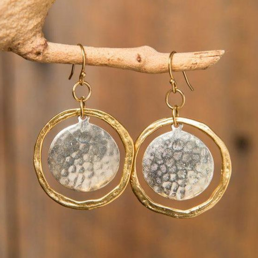 Gold & Silver Rounded Earrings