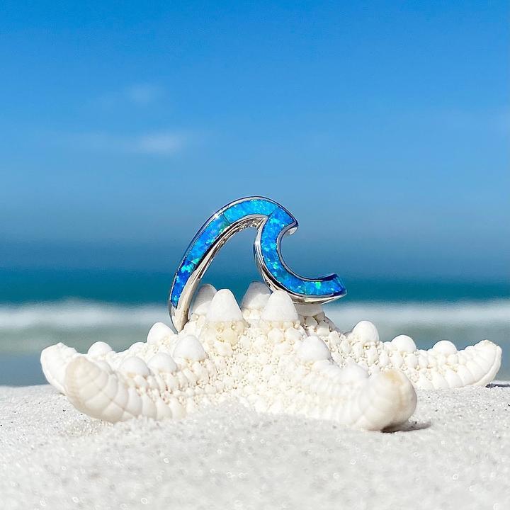 Blue Opal Wave Ring
