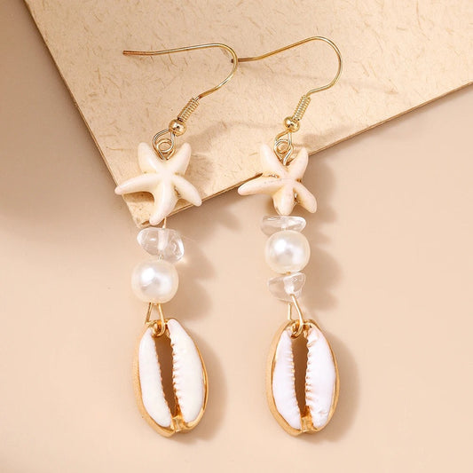 Bohemian Shell Pearl Earrings