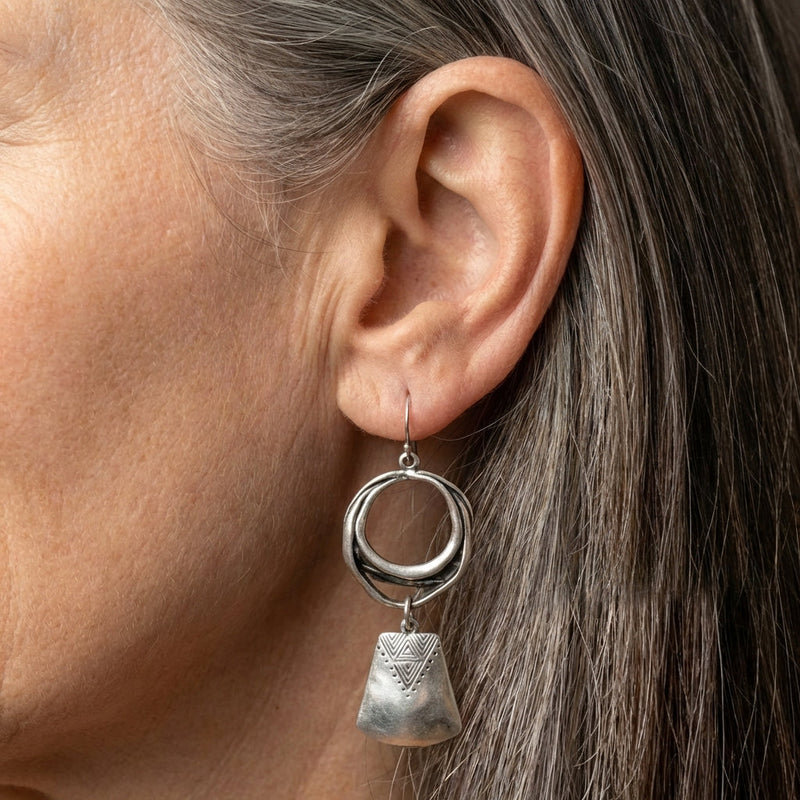Silver Geometric Earrings