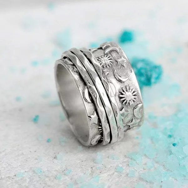 Bohemian Star Moon Ring