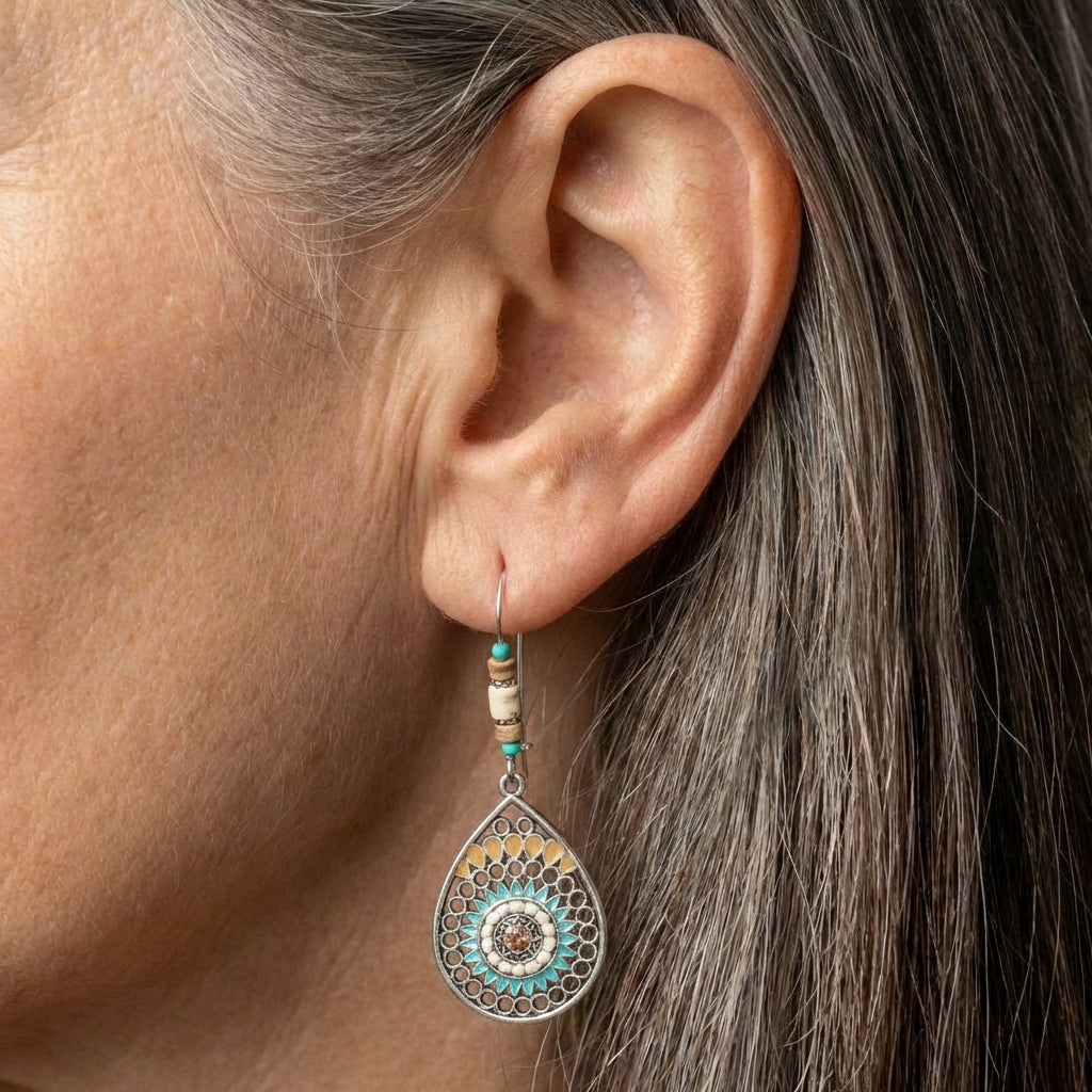 Turquoise Flower Earrings