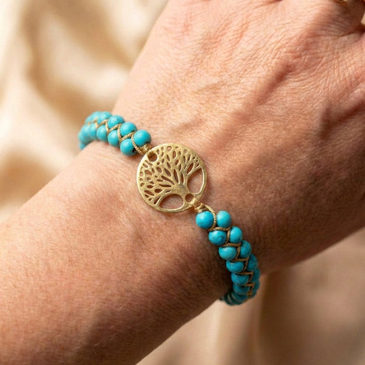 Bracelet Tree of Life Handmade Turquoise Stone