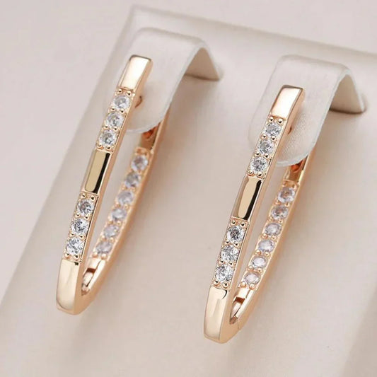 Gold Earrings With Zirconia