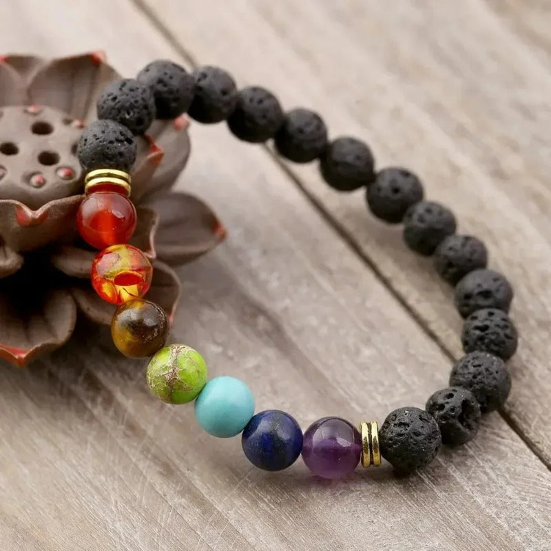 Chakra Lava Stone Bracelet