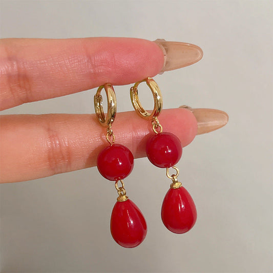 Classic Red Drop Earrings