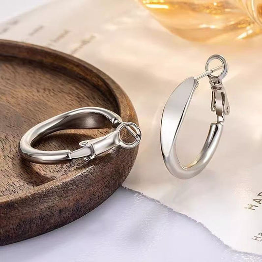 Classic Silver Hoop Earrings