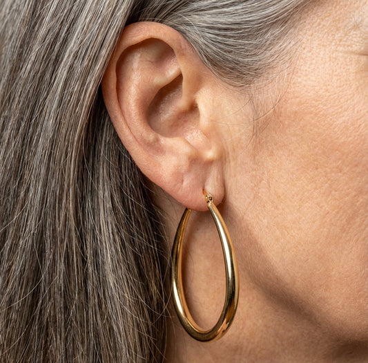 Classic Smooth Hoop Gold Earrings