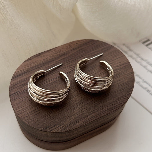 Classic Textured Hoop Earrings