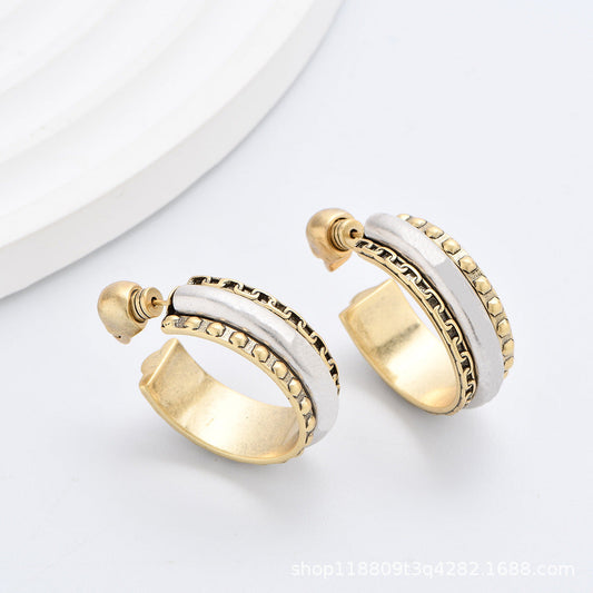 Classic Two Tone Earrings