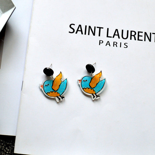 Colorful Bird Earrings