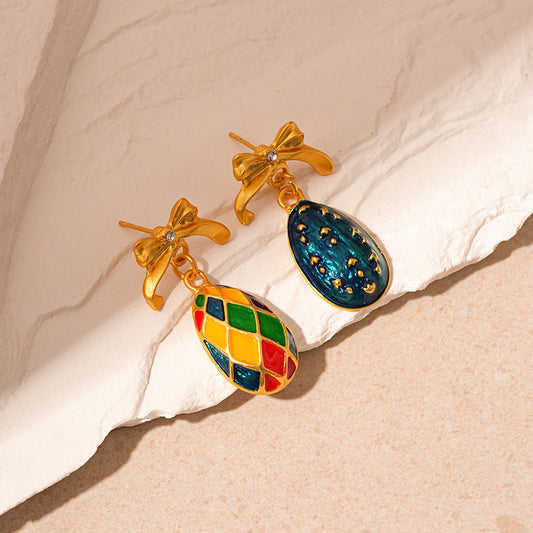 Colorful Enamel Drop Earrings