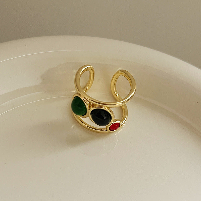 Colorful Gold Statement Ring