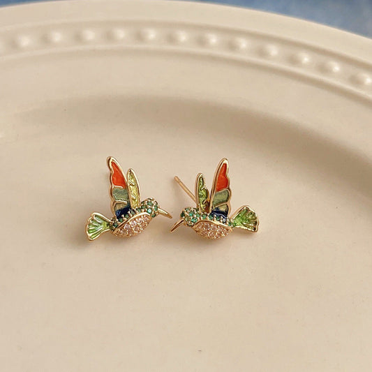 Colorful Hummingbird Earrings