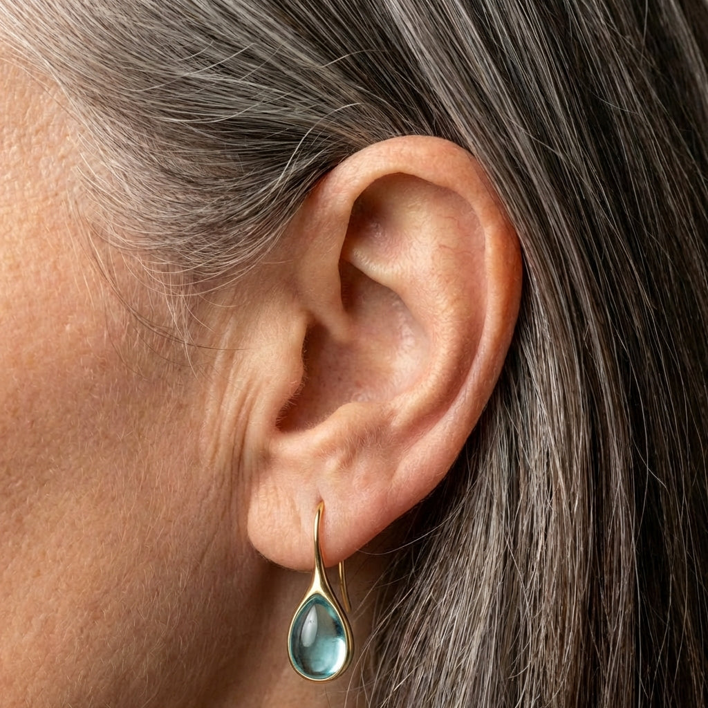 A Crystal Drop Earrings in Gold and Silver