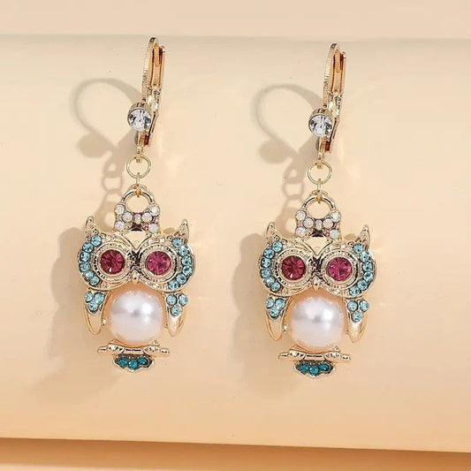 Crystal Owl Earrings